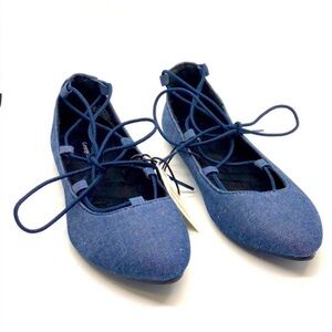 NEW Blue Denim Women's Ballet Flats, Size 8